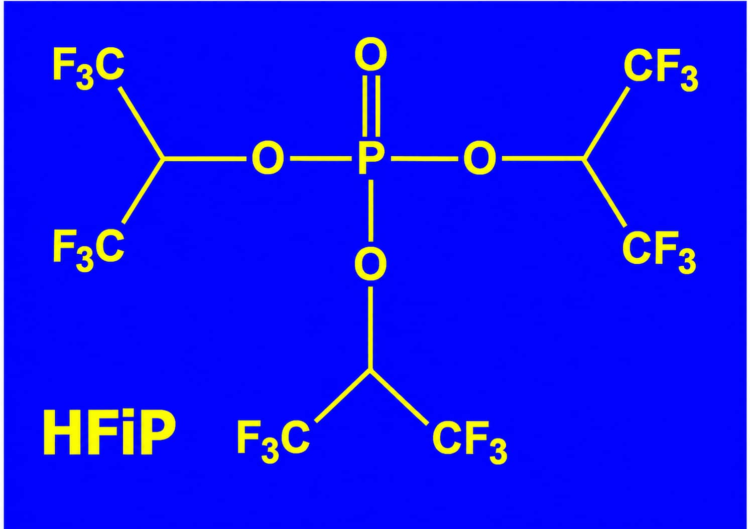Chemical structure of HFiP fluorinated electrolyte component, a candidate for high-voltage lithium-ion battery electrolyte optimization and improved oxidative stability.